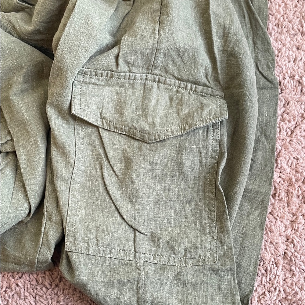 Aerie Olive Green Linen blend Pants - Picture 4 of 4